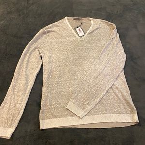 John Varvatos V neck Linen Sweater, Sz. L, new w/ tags